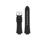 XTVKFWJAB Correa de silicona suave compatible con reloj GUESS W0149L5, boca saliente 26 x 14 mm, for hombre, deportiva, resistente al agua, resina(Black-Silver)