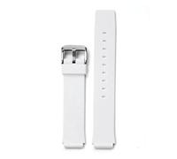 XTVKFWJAB Correa de silicona suave de 16 mm compatible con Casio MQ-24 MW-59 for estudiantes, hombres y mujeres, resistente al agua, accesorios de pulsera de resina compatibles con Citizen.(White 01)