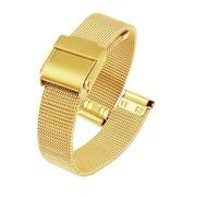 XTVKFWJAB Correa milanesa de acero inoxidable for mujer, 13 mm y 14, compatible con reloj Casio retro pequeño dorado LA670, LA680 LA690(Gold,14mm(LA680 or LA690))