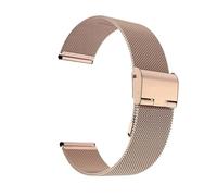XTVKFWJAB Correa milanesa de malla universal de acero inoxidable de 14/16/18/20/22/22 mm for reloj inteligente, pulsera for hombre y mujer.(Rose gold,18mm)