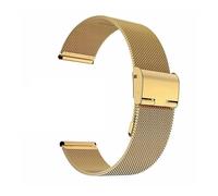 XTVKFWJAB Correa milanesa de malla universal de acero inoxidable de 14/16/18/20/22/22 mm for reloj inteligente, pulsera for hombre y mujer.(Gold,18mm)