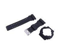 XTVKFWJAB Correa y caja de resina 16 mm for reloj Casio GA-100/110/120/140 GLS-100 GAX-100 GD-100/110, correa goma for hombre mujer(Black)
