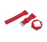 XTVKFWJAB Correa y caja de resina 16 mm for reloj Casio GA-100/110/120/140 GLS-100 GAX-100 GD-100/110, correa goma for hombre mujer(Bright red)