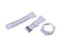XTVKFWJAB Correa y caja de resina 16 mm for reloj Casio GA-100/110/120/140 GLS-100 GAX-100 GD-100/110, correa goma for hombre mujer(White)