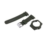 XTVKFWJAB Correa y caja de resina compatibles con Casio GA-150, GA-300, GA-310 GLX-150. deportiva goma for hombre mujer, 16 mm(Military green)