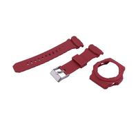 XTVKFWJAB Correa y caja de resina compatibles con Casio GA-150, GA-300, GA-310 GLX-150. deportiva goma for hombre mujer, 16 mm(Red)