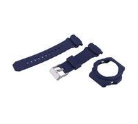 XTVKFWJAB Correa y caja de resina compatibles con Casio GA-150, GA-300, GA-310 GLX-150. deportiva goma for hombre mujer, 16 mm(Deep blue)