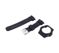 XTVKFWJAB Correa y caja de resina compatibles con Casio GA-150, GA-300, GA-310 GLX-150. deportiva goma for hombre mujer, 16 mm(Black)