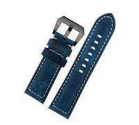 XTVKFWJAB Correas de cuero azul compatibles con Panerai PAM441 PAM01144 PAM01313, accesorios for relojes, correas de piel de vaca.(02-Blue black,22mm)