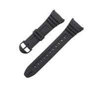 XTVKFWJAB Correas de reloj compatibles con Casio G-Shock W-800H, W-217H y AQ-S800W, resina caucho, junta convexa 18 mm, accesorios for(Black-plastics clasp)