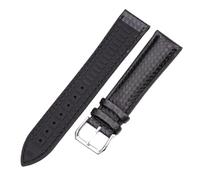 XTVKFWJAB Correas de reloj cuero y caucho for mujer hombre, 18 mm, 20 22, con hebilla acero, color negro, amarillo naranja(Black,20mm)