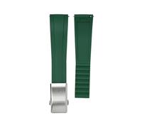 XTVKFWJAB CTS Watch Band Compatible With Rolex Water Ghost Compatible With Omega Liquid Silicone Strap 20 22mm Cut To Size Fast Release Adjustable Universal Ban(Dark green-silver,20mm)