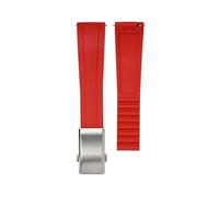 XTVKFWJAB CTS Watch Band Compatible With Rolex Water Ghost Compatible With Omega Liquid Silicone Strap 20 22mm Cut To Size Fast Release Adjustable Universal Ban(Red-silver,20mm)