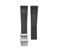 XTVKFWJAB CTS Watch Band Compatible With Rolex Water Ghost Compatible With Omega Liquid Silicone Strap 20 22mm Cut To Size Fast Release Adjustable Universal Ban(Black-silver,22mm)