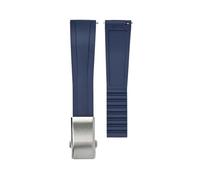 XTVKFWJAB CTS Watch Band Compatible With Rolex Water Ghost Compatible With Omega Liquid Silicone Strap 20 22mm Cut To Size Fast Release Adjustable Universal Ban(Blue-silver,20mm)