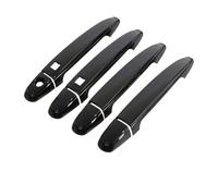 XTVKFWJAB Embellecedor de manija de puerta cromado de fibra de carbono negro brillante compatible con Toyota ISIS Platana 2004-2015, pegatinas decorativas, accesorios de estilo.(Black 2 buttons)