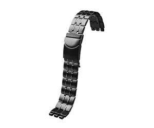 XTVKFWJAB Estilo compatible con reloj Swatch de acero negro for hombre, correa metal YVS451 YVS435 YCS443G, accesorios 19 mm y 21(Black,19mm)