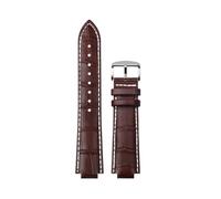 XTVKFWJAB Pulsera compatible con Maserati R8821108025 R8851108002, correa de reloj for hombre, correa de reloj con boca elevada Trident de 21 mm y 24 mm, accesorios.(Brown white silver,24mm)