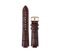 XTVKFWJAB Pulsera compatible con Maserati R8821108025 R8851108002, correa de reloj for hombre, correa de reloj con boca elevada Trident de 21 mm y 24 mm, accesorios.(Brown line gold,21mm)