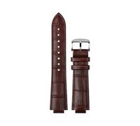 XTVKFWJAB Pulsera compatible con Maserati R8821108025 R8851108002, correa de reloj for hombre, correa de reloj con boca elevada Trident de 21 mm y 24 mm, accesorios.(Brown line silver,21mm)