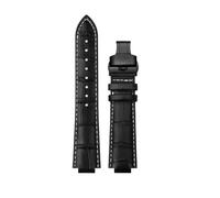 XTVKFWJAB Pulsera compatible con Maserati R8821108025 R8851108002, correa de reloj for hombre, correa de reloj con boca elevada Trident de 21 mm y 24 mm, accesorios.(White line BK,21mm)