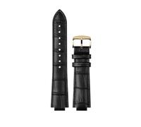XTVKFWJAB Pulsera compatible con Maserati R8821108025 R8851108002, correa de reloj for hombre, correa de reloj con boca elevada Trident de 21 mm y 24 mm, accesorios.(Black line gold,21mm)