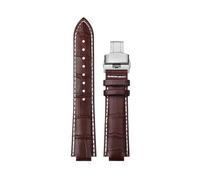 XTVKFWJAB Pulsera compatible con Maserati R8821108025 R8851108002, correa de reloj for hombre, correa de reloj con boca elevada Trident de 21 mm y 24 mm, accesorios.(Brown line SK,21mm)