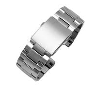 XTVKFWJAB Pulsera de acero inoxidable compatible con Diesel DZ4318, DZ4323, DZ4283 y DZ4309, correa reloj 26 mm extremo curvo metal macizo(Silver)