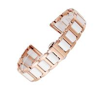 XTVKFWJAB Pulsera de cerámica en acero inoxidable, correa reloj 12, 13, 14, 15, 16, 17, 18, 20 y 22 mm, for mujer hombre, moda(White rose,22mm)