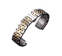 XTVKFWJAB Stainless Steel Wacth Strap Compatible With Tissot Compatible With Citizen For Armani Watch Band(Silver Gold,21mm)