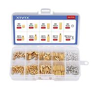 XTVTX 300 piezas Espaciador de separación hexagonal de latón con rosca M2 Tuerca roscada de acero inoxidable macho-hembra Kit surtido