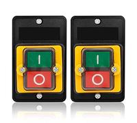 XTVTX Interruptor de botón trifásico, ON/OFF impermeable, AC220 V/380 V 10 A, negro, pulsador, 2 posiciones