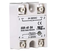 XTVTX Relé de estado sólido SSR-40DA Relé de semiconductor monofásico Entrada 3-32 V CC Salida 24-380 V CA