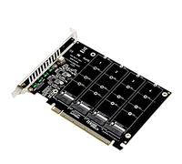 XTVTX Tarjeta de expansión de Controlador de Host NVMe a PCI-e de 4 Puertos Compatible con 2230 2242 2260 2280 Adaptador M.2 NVME a PCIe X16 expansión de Lector convertidor de Disco Duro M Key