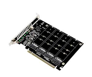 XTVTX Tarjeta de expansión de Controlador de Host NVMe a PCI-e de 4 Puertos Compatible con 2230 2242 2260 2280 Adaptador M.2 NVME a PCIe X16 expansión de Lector convertidor de Disco Duro M Key
