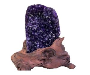 XTVVTODJXT 10cm Uruguayan Deep Purple Amethyst Geode Raw Crystal Cluster for Home Decor, Feng Shui, and