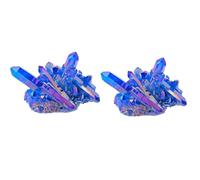 XTVVTODJXT 2pcs Blue Crystal Cluster Crystal Raw Stone Fish Tank Landscaping Home Decoration Crafts Desktop Crystal Demagnetization Ornaments,30~50g
