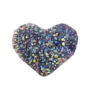 XTVVTODJXT 3 Inch Gemstone Angel Aura Quartz Crystals Titanium Aura Amethyst Heart for Gift 1pc