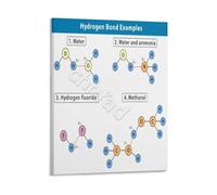 XTVVTODJXT Advanced Chemistry Poster Hydrogen Bonding Intermolecular Forces Chart for Study Room Office(Framed,08x12inch(20x30cm))