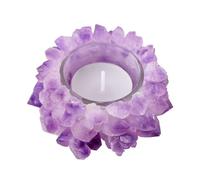 XTVVTODJXT Amethyst Cluster, Amethyst Candle Holder Quartz Crystal Votive Candle Holder Home Decor Stone