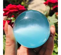 XTVVTODJXT Blue Cat'S Eye Opal Quartz Crystal Stone Ball Sphere Decoration Ornaments (Size : 5cm)