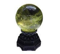 XTVVTODJXT Citrine Crystal Ball Sphere FengShui Divination Spheres with Wooden Stand for Home Office Desk Decor, & Balance, Sculpture Figurine,8cm