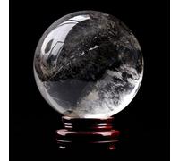XTVVTODJXT Clear Quartz Crystal Ball, White Crystal Sphere Crystal Ball Gemstones Sphere Balls for Feng Shui, Office Desk, Home Decor and Wealth Manifestation,10cm