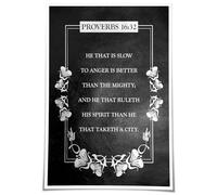 XTVVTODJXT Contemporary Christian Wall-Art - Proverbs 16:32 Scripture and Nature Painting on Canvas for Spiritual Decor(Unframed,16x24inch(40x60cm))