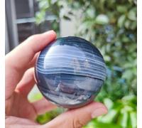 XTVVTODJXT Crystal Ball, Crystal Black Striped Agate Ball for Divination Feng Shui Home Office Decor,65mm