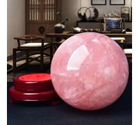 XTVVTODJXT Crystal Ball Rose Quartz Sphere Gemstone Home Decoration Stone Sphere with Wood Stand for Decoration Fengshui,6cm/2.4in