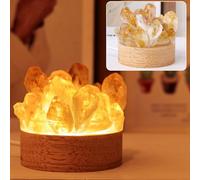 XTVVTODJXT Crystal Cluster Glue Night Light Amethyst Atmosphere Light Bedroom Bedside Night Light USB Powered Night Decorations Desktop Ornament,B