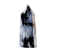 XTVVTODJXT Crystal Snowflake Obsidian Column Crystal Raw Stone Single Pointed Hexagonal Column Home Office Decoration Ornaments,50~60mm