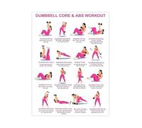 XTVVTODJXT Dumbbell Core Workout for Abs Beginner Exercise Chart Canvas Wall-Art Poster for Home Gym Room Decor(Unframed,12x18inch(30x45cm))