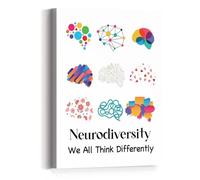 XTVVTODJXT Educational Neurodiversity Wall Decor, We All Think Differently for Room, Mental Health Awareness Classroom Art(Unframed,08x12inch(20x30cm))
